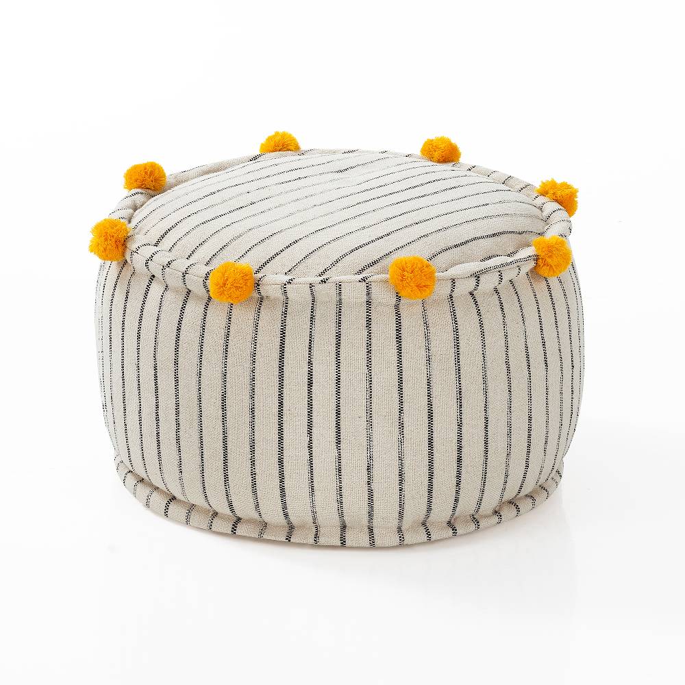 Oresteluchetta Pouf rotondo STRIPE-A YELLOW