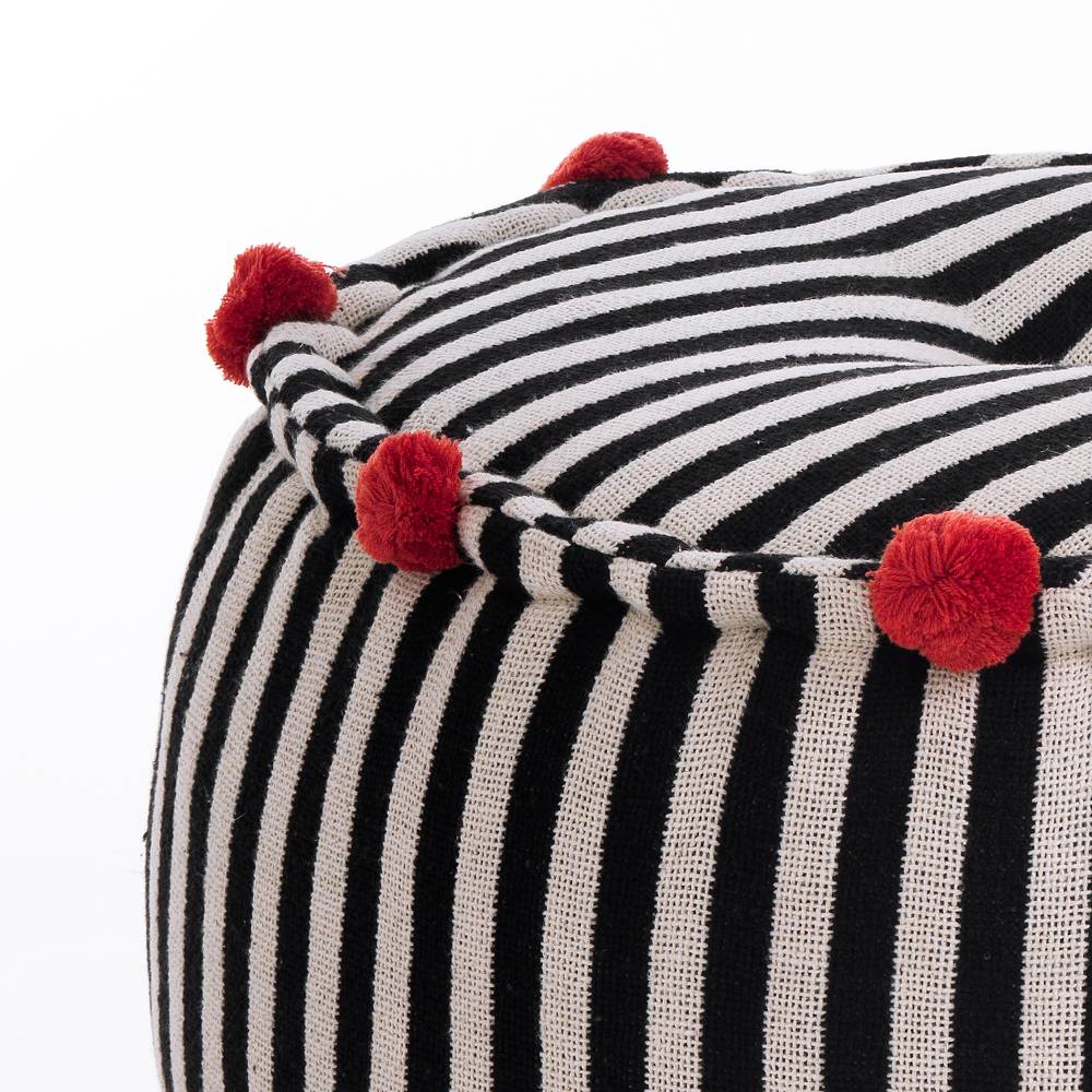 Oresteluchetta Pouf Rotondo STRIPE-B CORAL