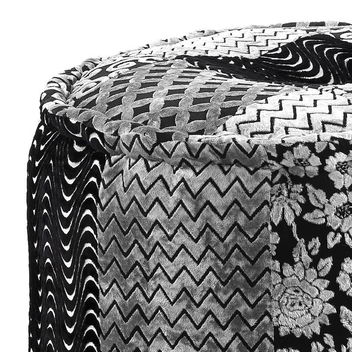 Oresteluchetta Pouf Rotondo YANTRA BLACK/GREY