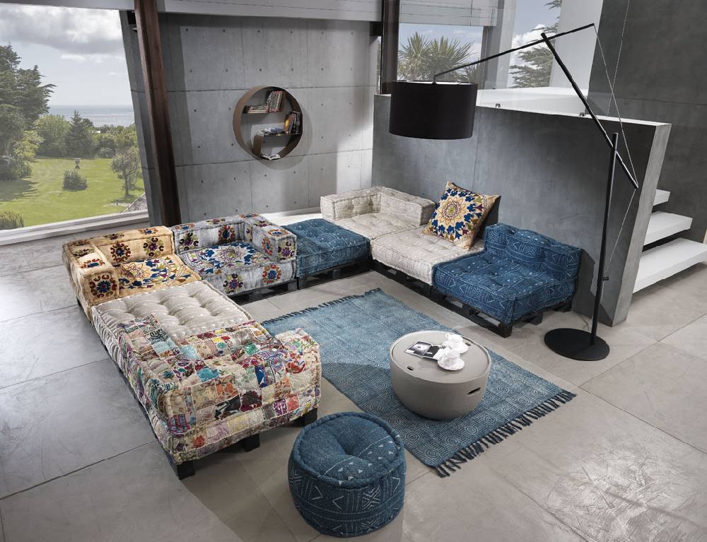 Oresteluchetta Pouf Rotondo YANTRA BLUE