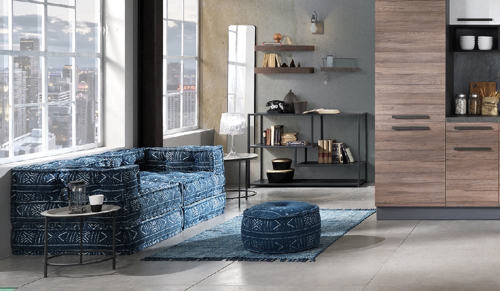 Oresteluchetta Pouf Rotondo YANTRA BLUE