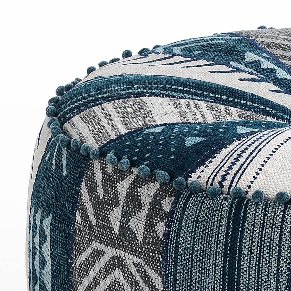 Oresteluchetta Pouf Rotondo YANTRA BLUE PATCH