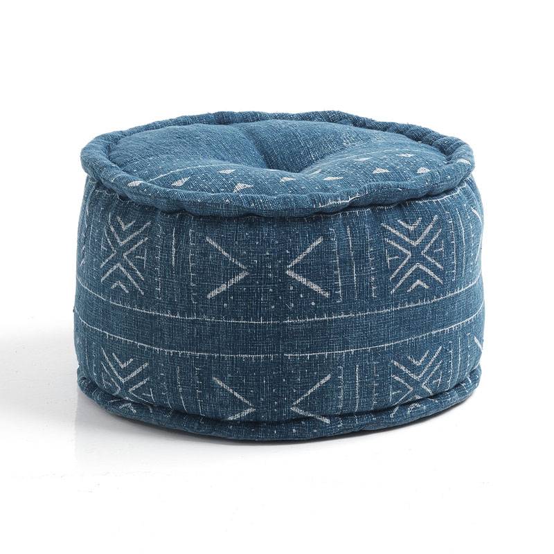 Oresteluchetta Pouf rotondo YANTRA BLUE