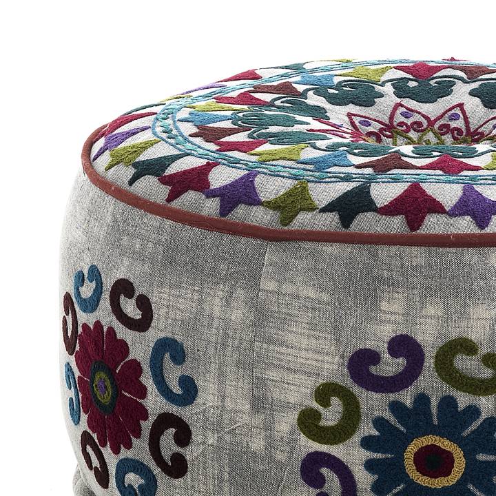 Oresteluchetta Pouf Rotondo YANTRA LIGHT GREY