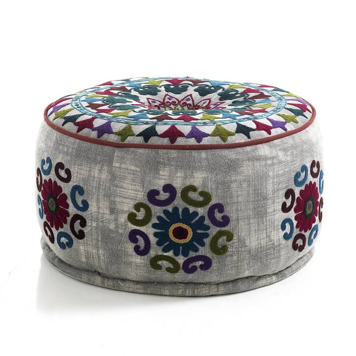 Oresteluchetta Pouf rotondo YANTRA LIGHT GREY