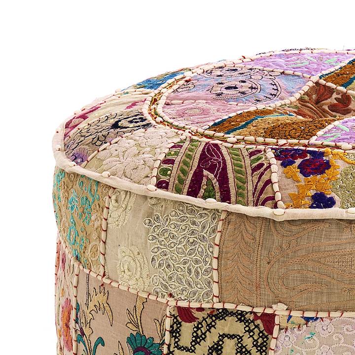 Oresteluchetta Pouf Rotondo YANTRA PATCH BEIGE