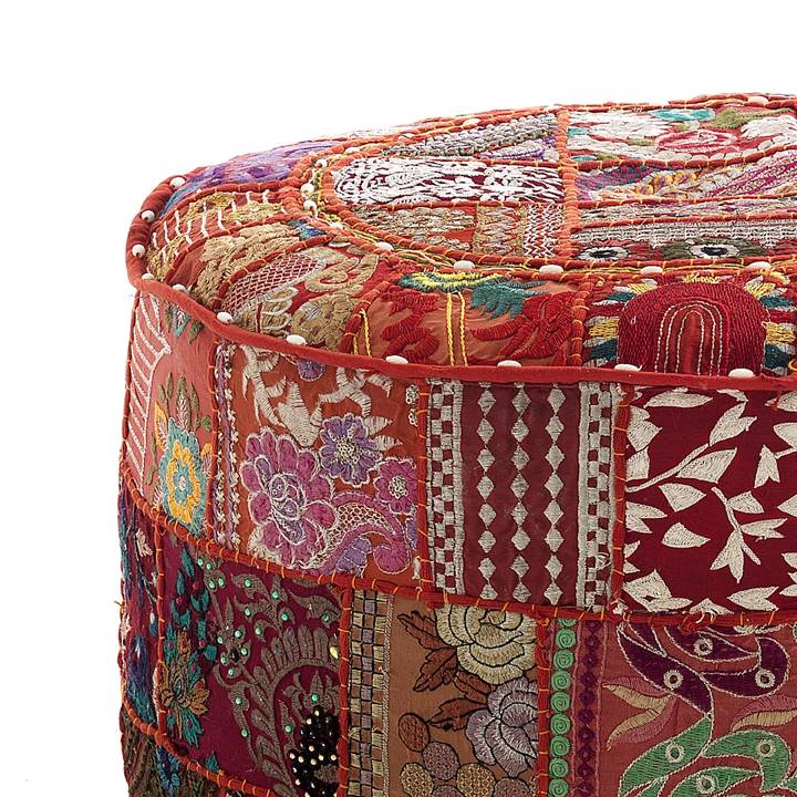 Oresteluchetta Pouf Rotondo YANTRA RED PATCH