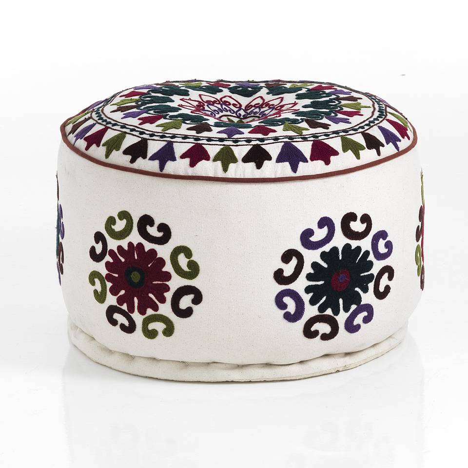 Oresteluchetta Pouf rotondo YANTRA WHITE