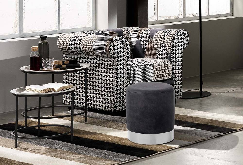 Oresteluchetta Pouf / Sgabello GROVE DARK GREY
