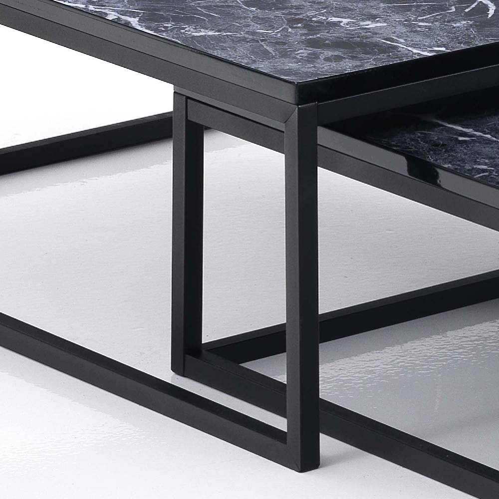 Oresteluchetta Set 2 Tavolini OMAHA BLACK MARBLE