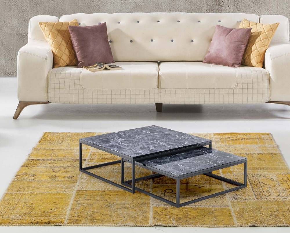 Oresteluchetta Set 2 Tavolini OMAHA BLACK MARBLE