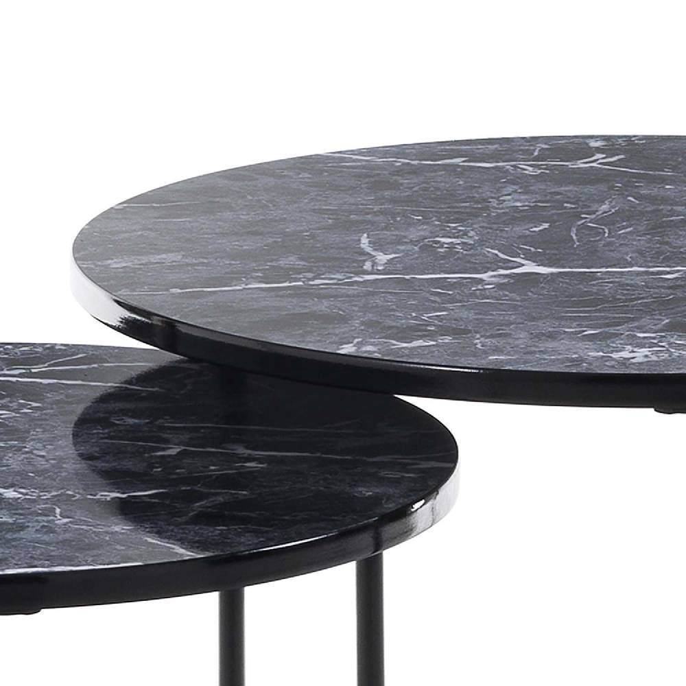 Oresteluchetta Set 2 Tavolini OMAHA BLACK MARBLE