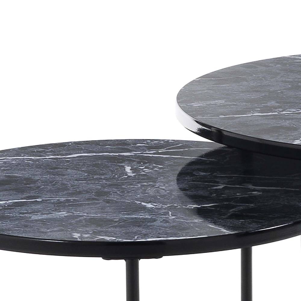 Oresteluchetta Set 2 Tavolini OMAHA BLACK MARBLE