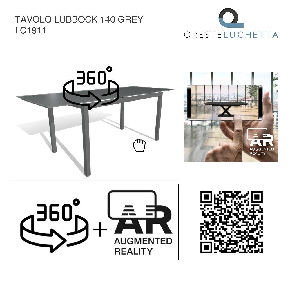 Oresteluchetta Tavolo Allungabile LUBBOCK 140 - GREY