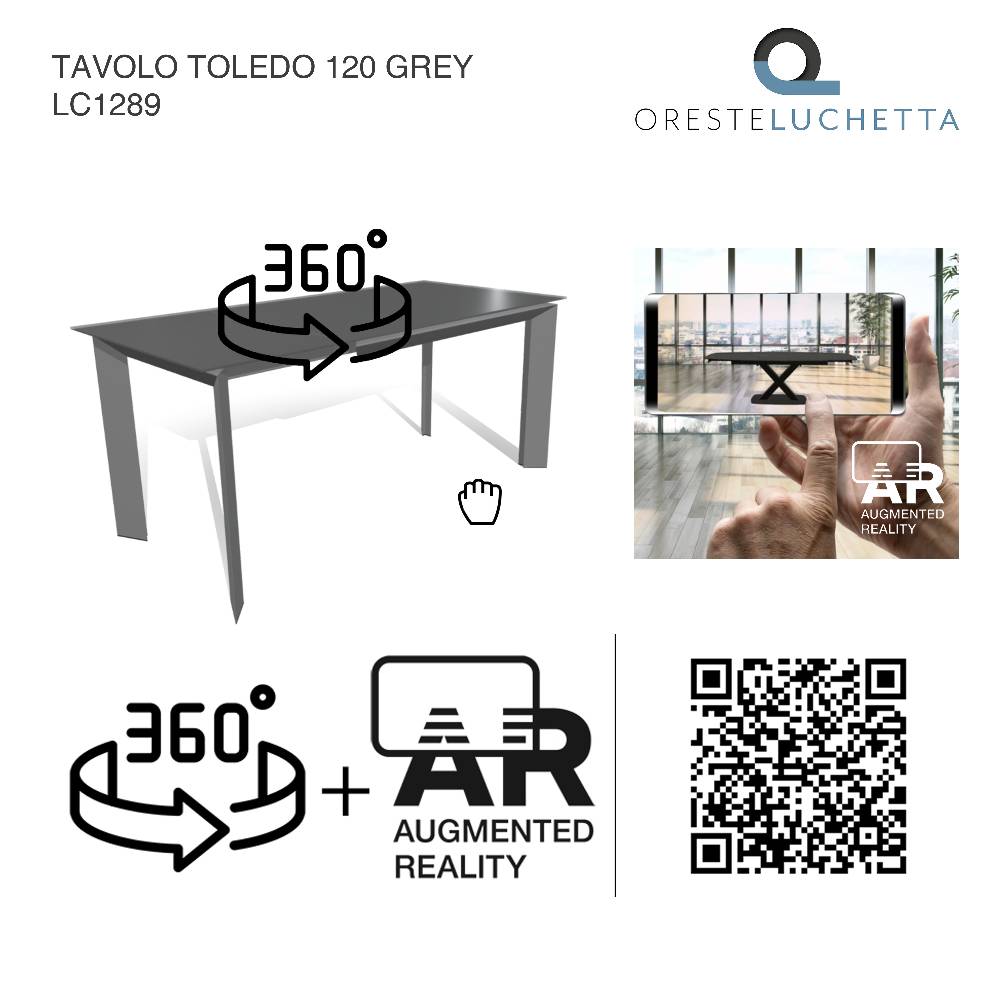 Oresteluchetta TAVOLO ALLUNGABILE TOLEDO 120 GREY