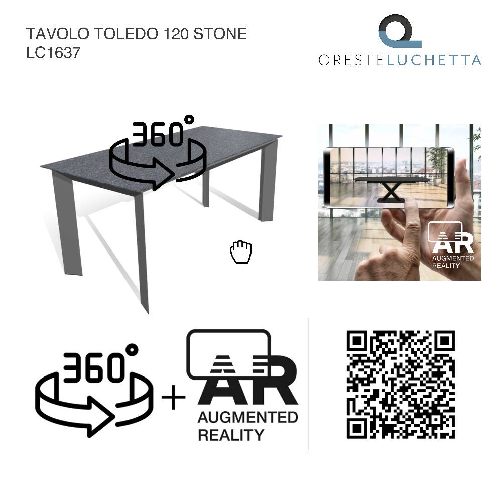 Oresteluchetta TAVOLO ALLUNGABILE TOLEDO 120 - STONE