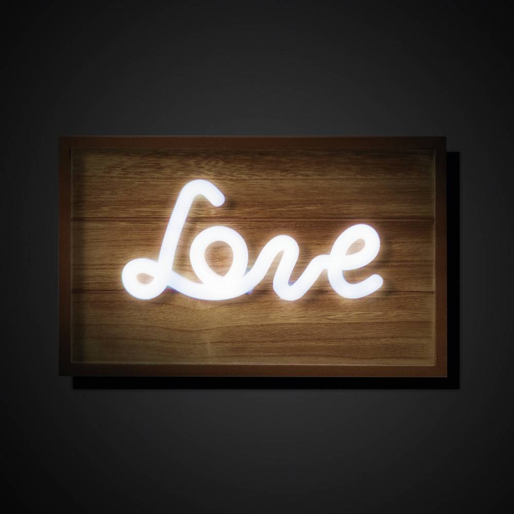 Oresteluchetta Pannello Da Parete Luminoso LOVE WOOD