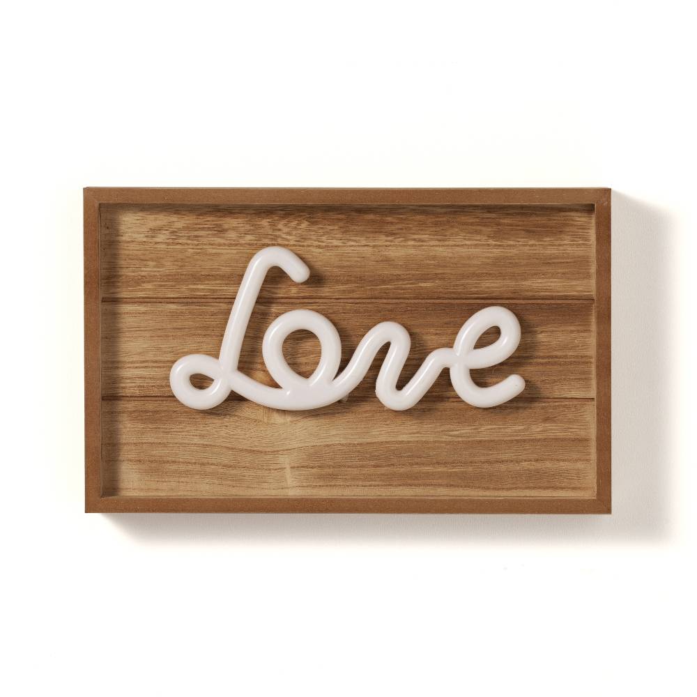 Oresteluchetta pannello da parete luminoso LOVE WOOD