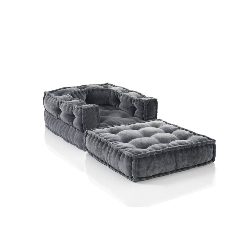 Oresteluchetta Poltrona/Chaise Longue VELLUTO YANTRA GREY