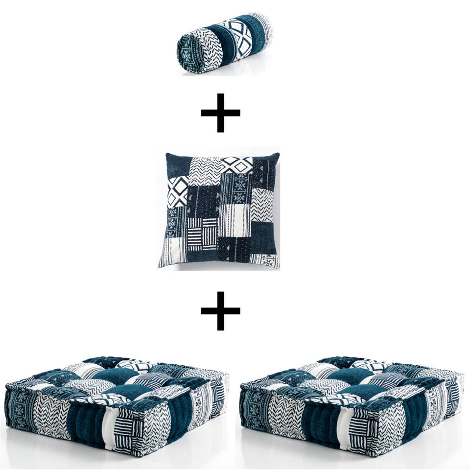 Oresteluchetta Poltrona / Chaise Longue YANTRA WHITE/BLUE Composizione 01