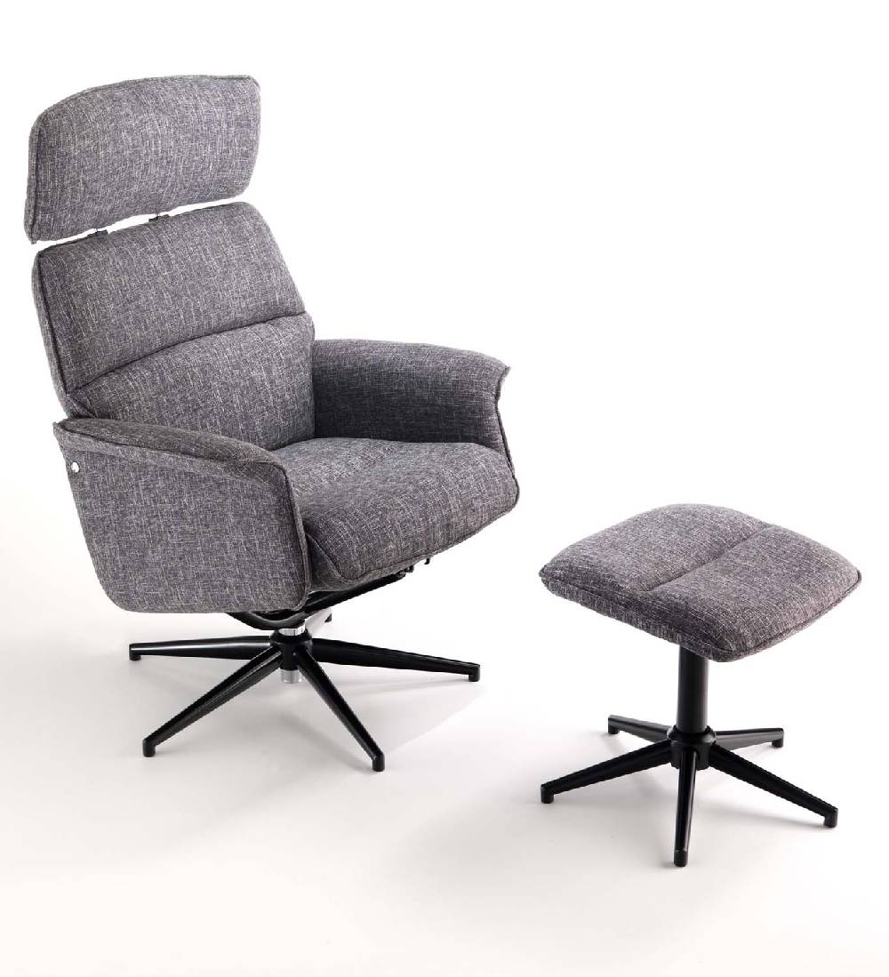 Oresteluchetta Poltrona Comfort Girevole Con Pouf NORY