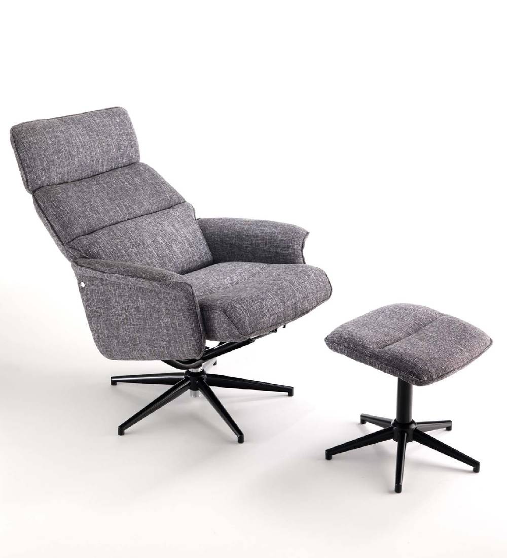 Oresteluchetta Poltrona Comfort Girevole Con Pouf NORY