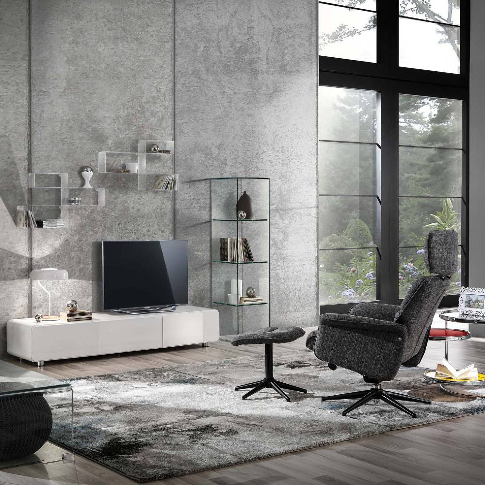 Oresteluchetta Poltrona Comfort Girevole Con Pouf NORY