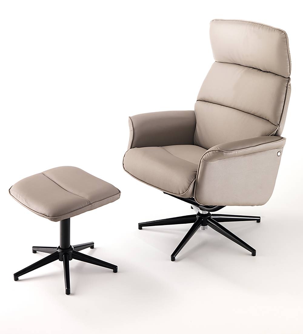 Oresteluchetta poltrona comfort girevole con pouf NORY TORTORA