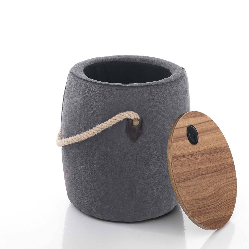 Oresteluchetta Pouf Imbottito Contenitore ANCHOR DARK GREY