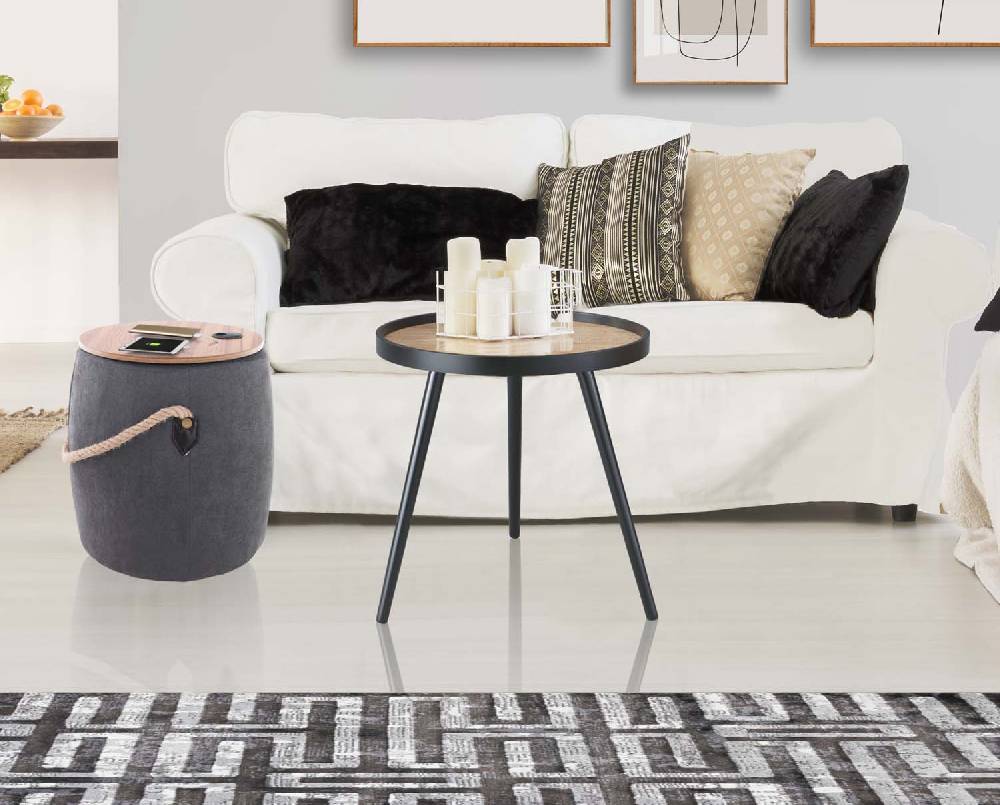 Oresteluchetta Pouf Imbottito Contenitore ANCHOR DARK GREY