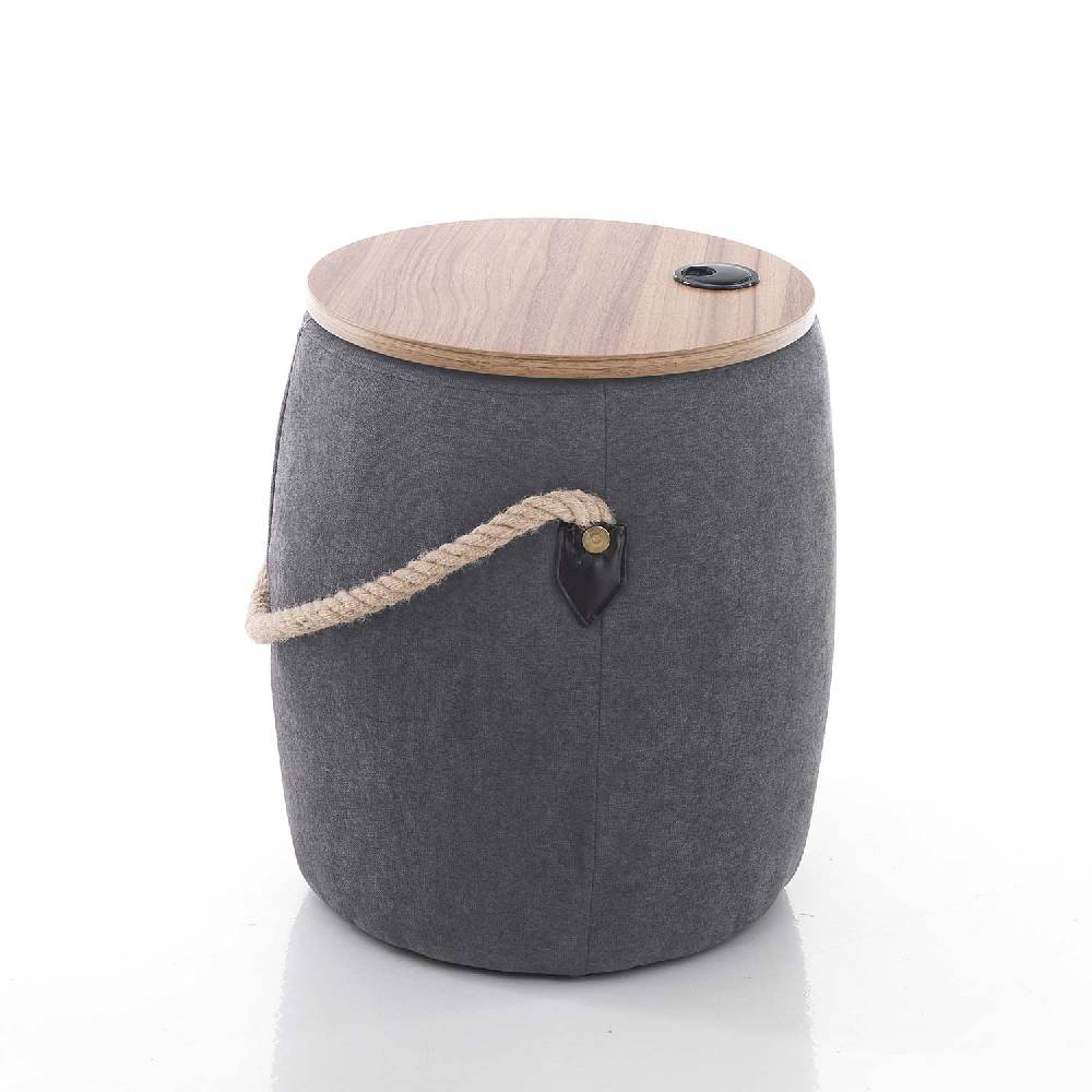 Oresteluchetta Pouf imbottito contenitore ANCHOR DARK GREY