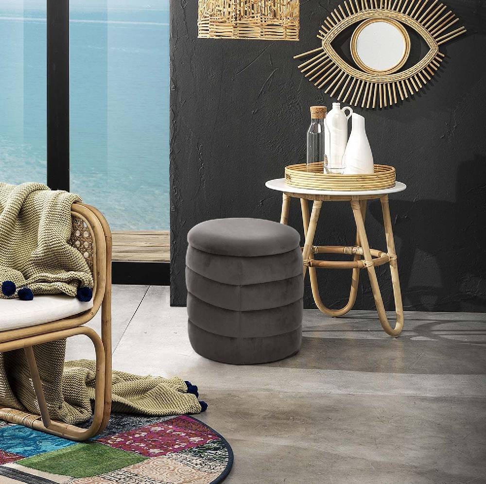 Oresteluchetta Pouf Imbottito Contenitore BURLEY GREY