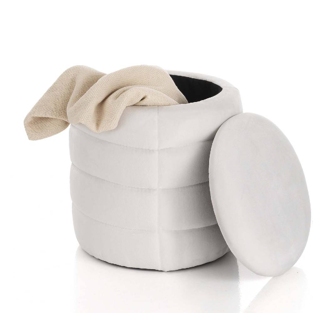 Oresteluchetta Pouf Imbottito Contenitore BURLEY WHITE