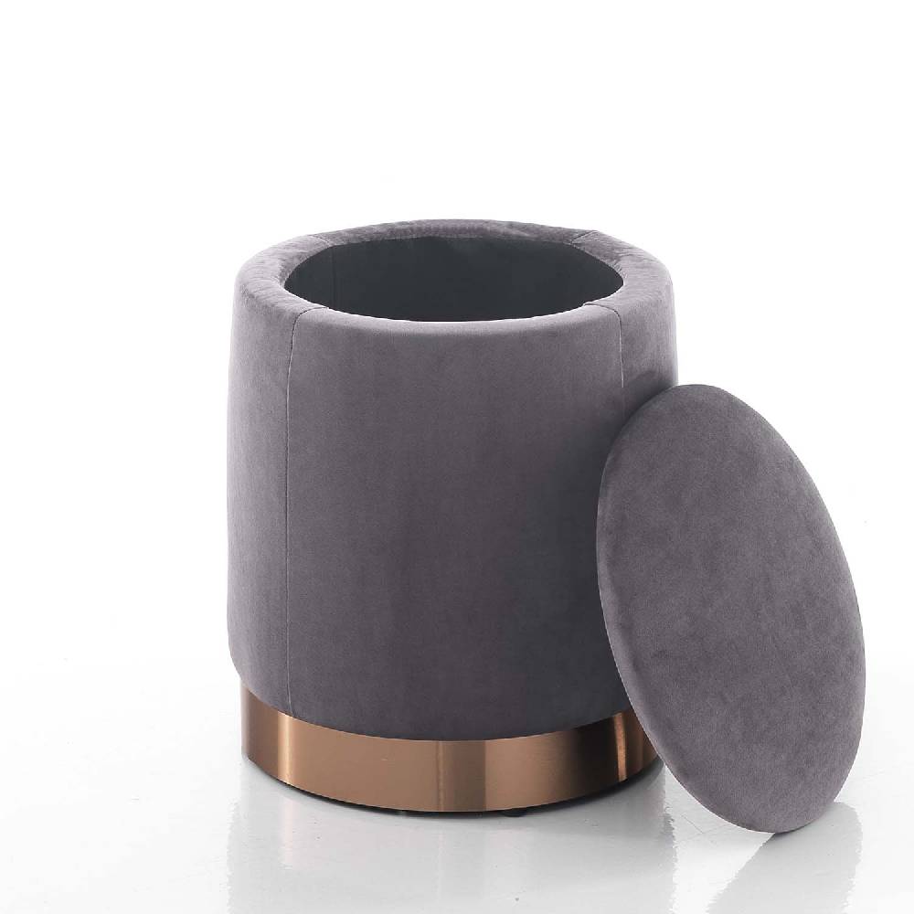 Oresteluchetta Pouf Imbottito Contenitore OHIO GREY
