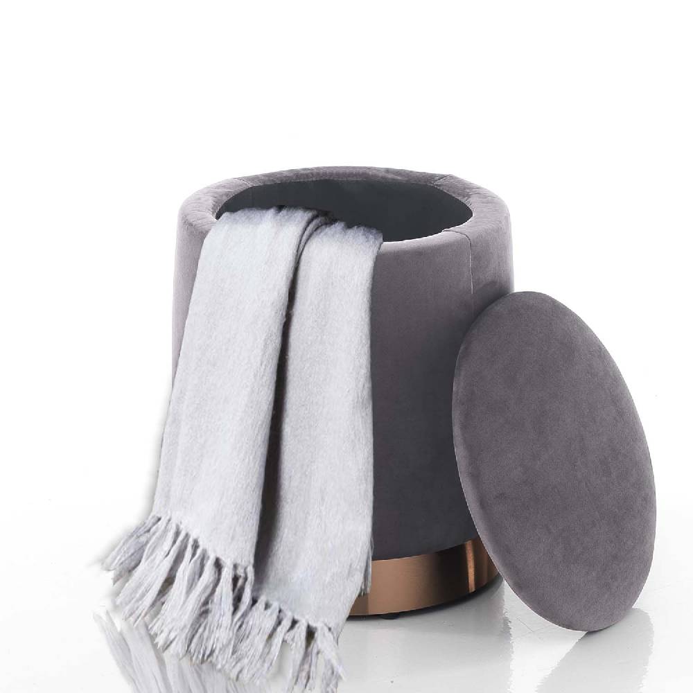 Oresteluchetta Pouf Imbottito Contenitore OHIO GREY