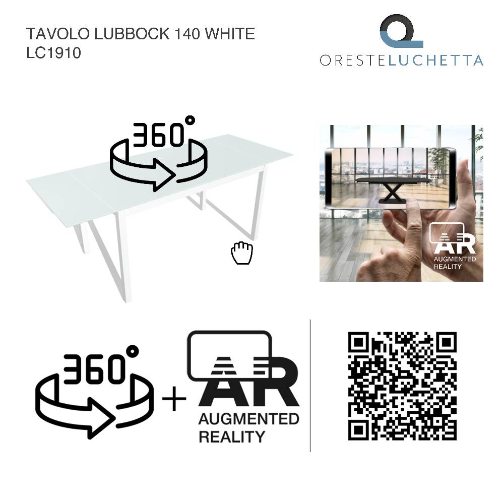 Oresteluchetta Tavolo Allungabile LUBBOCK 140 - WHITE