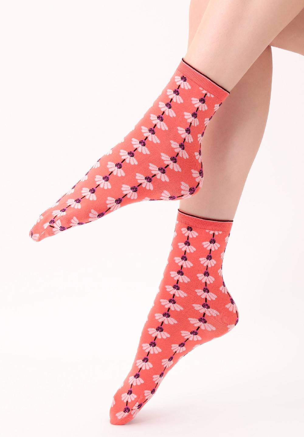 Oroblù Calzino In Cotone Floreale Camomile