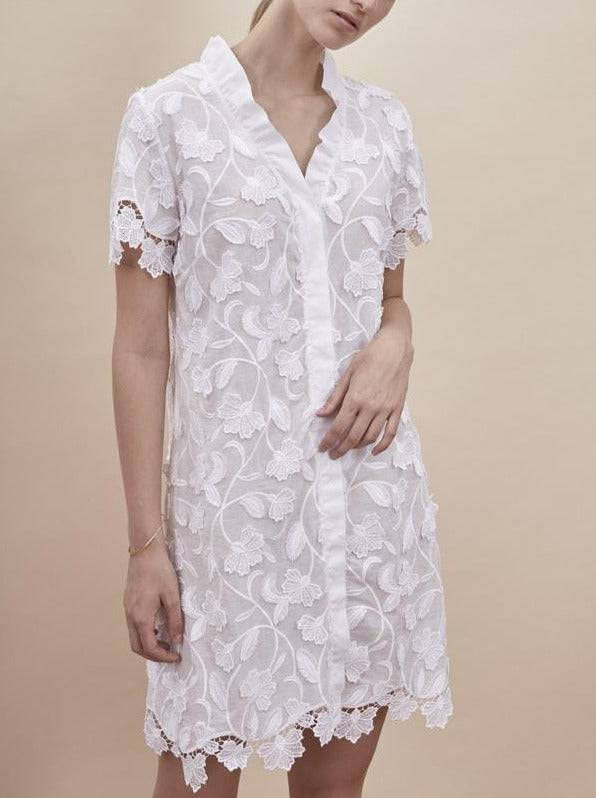 Oscalito Abito In Puro Cotone Ricamato Fantasia 4916