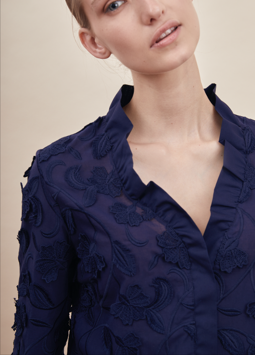 Oscalito Abito in puro cotone ricamato fantasia 4916