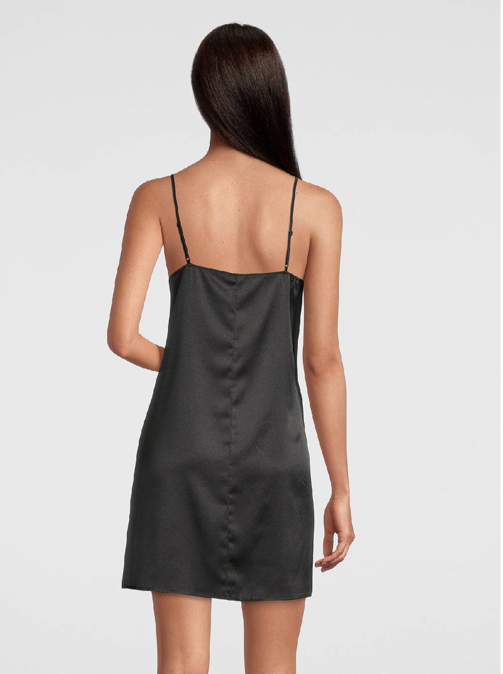 Oscalito Abito Sottoveste In Raso Di Seta Stretch Con Macramè 10340