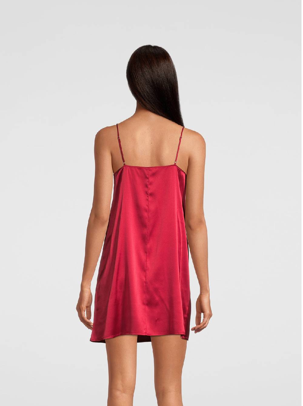 Oscalito Abito Sottoveste In Raso Di Seta Stretch Con Macramè 10340