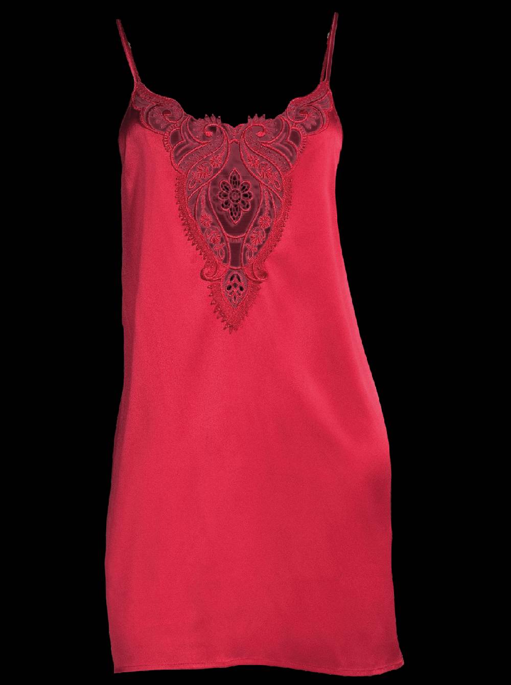 Oscalito Abito Sottoveste In Raso Di Seta Stretch Con Macramè 10340