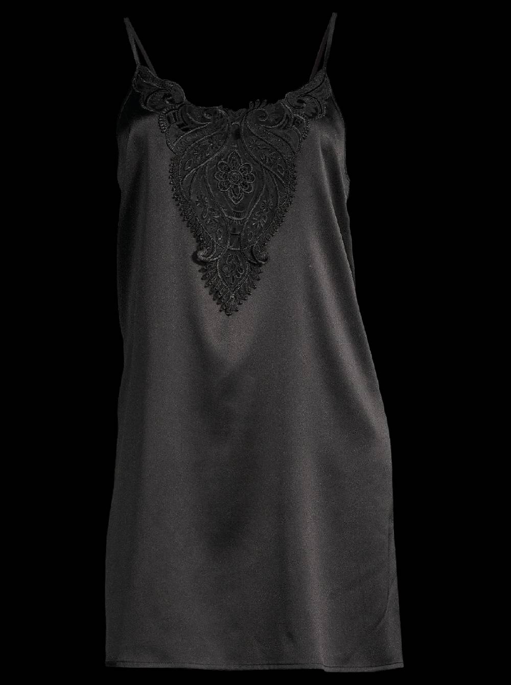 Oscalito Abito sottoveste in raso di seta stretch con macramè 10340