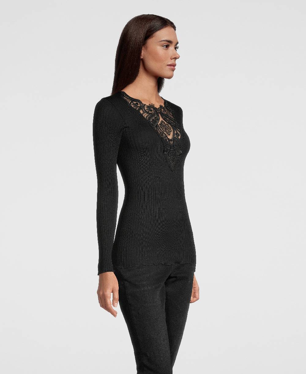 Oscalito Camicia A Maniche Lunghe Con Scollo A V Ricamato 6440