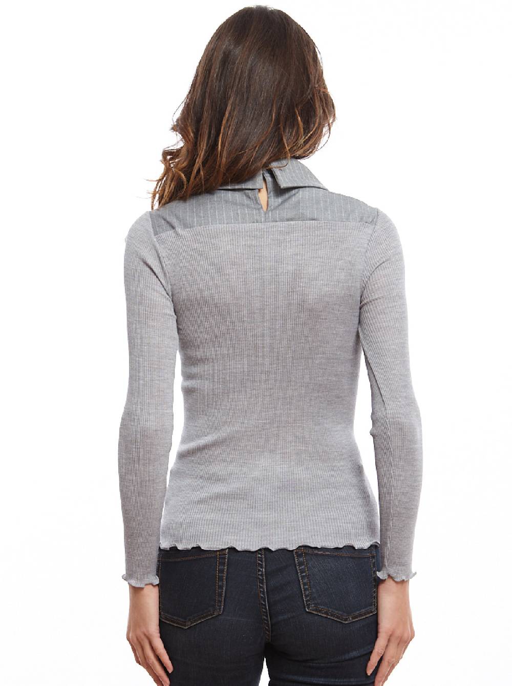 Oscalito Camicia A Maniche Lunghe In Lana E Seta 8282