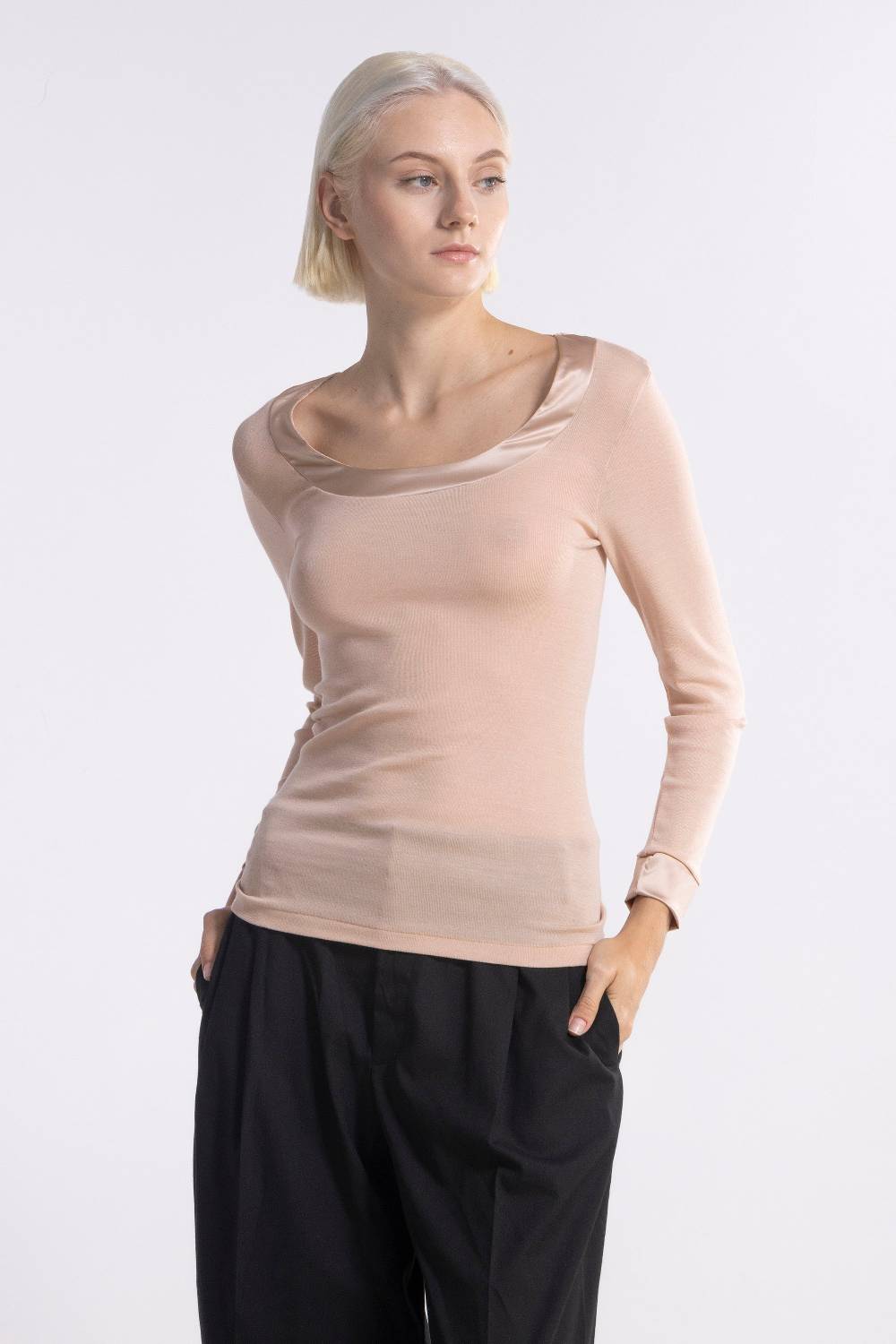 Oscalito Camicia Donna Lana E Seta Maniche Lunghe 4258