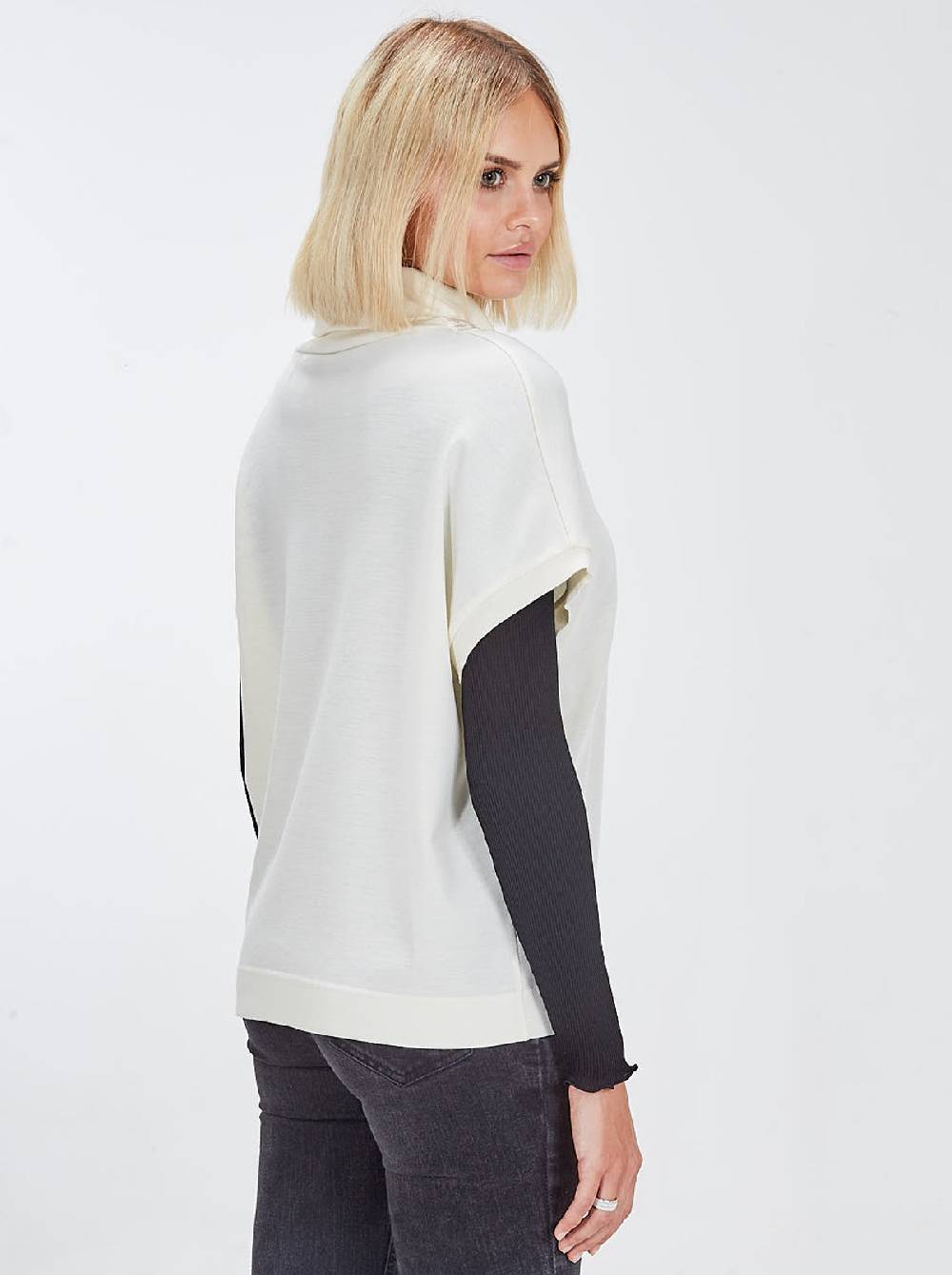 Oscalito Camicia Donna Smanicata In Lana E Seta Con Dettagli Macramè 5836