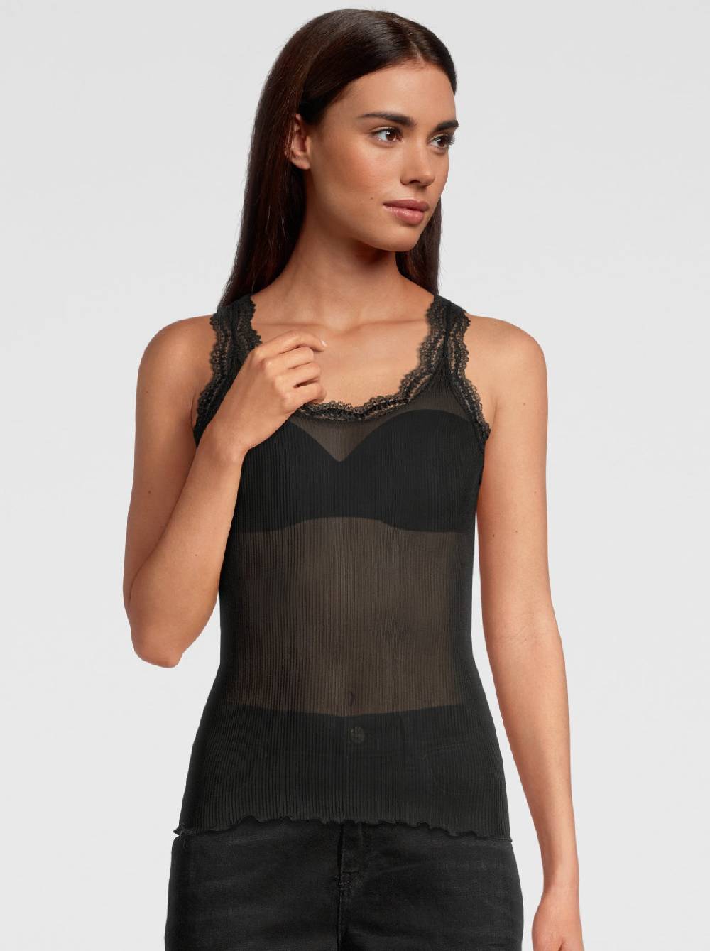 Oscalito Canotta Dentelle De Calais® In Pura Seta 9472