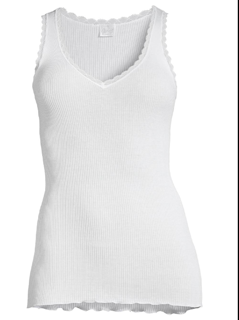 Oscalito Canotta Filoscozia® Scollo a V con Micro Pizzo Leavers 3172