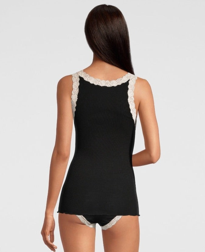 Oscalito Canotta In Lana E Seta Con Pizzo Leavers 3403